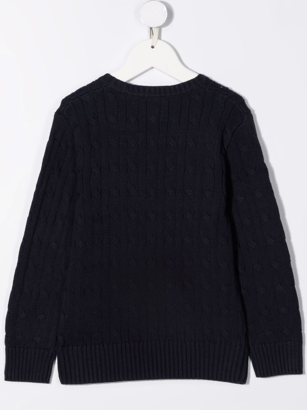 Shop Ralph Lauren Cable-knit Cotton Jumper In Blue