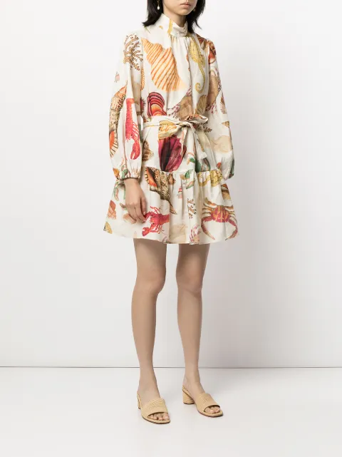 ALEMAIS Atlantis shell-print Mini Dress 