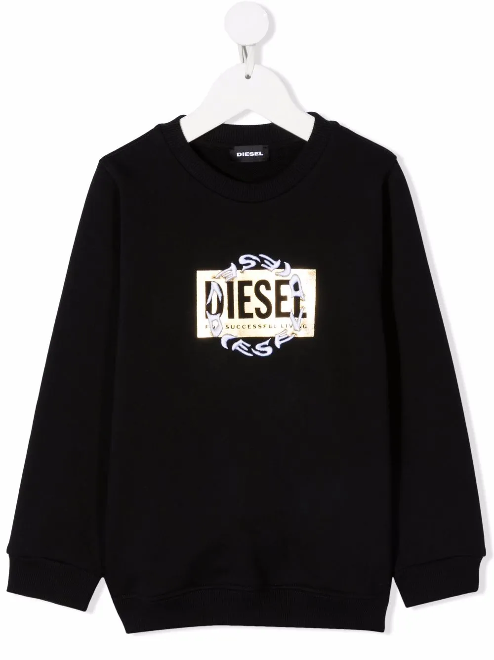 

Diesel Kids sudadera con parche del logo - Negro