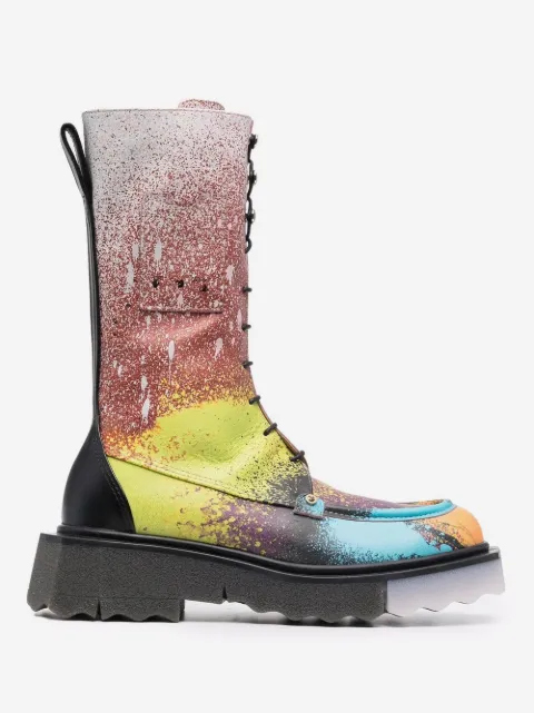 Off-White x KATSU Sponge paint splatter-effect boots