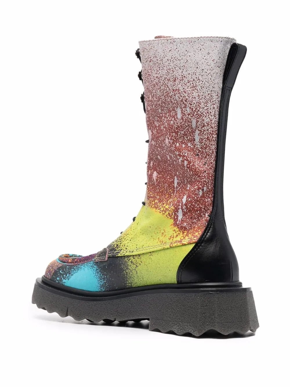 Shop Off-white Sponge Paint Splatter-effect Boots In Schwarz