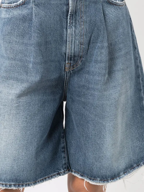 Shop 3x1 wide-leg denim shorts with 