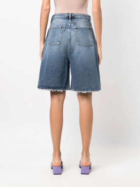 Shop 3x1 wide-leg denim shorts with 