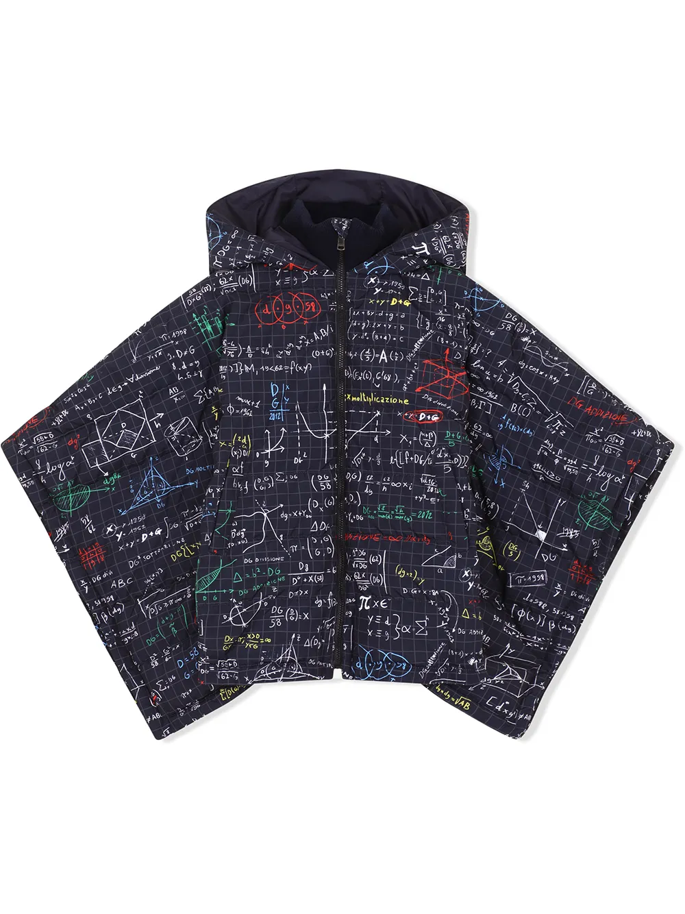 

Dolce & Gabbana Kids algebra-print hooded cape - Blue