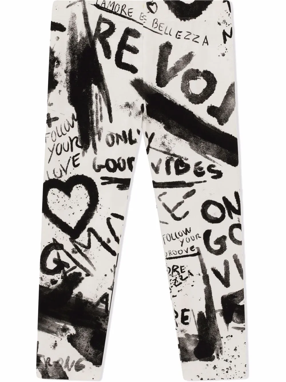 

Dolce & Gabbana Kids leggins con estampado de eslogan - Blanco