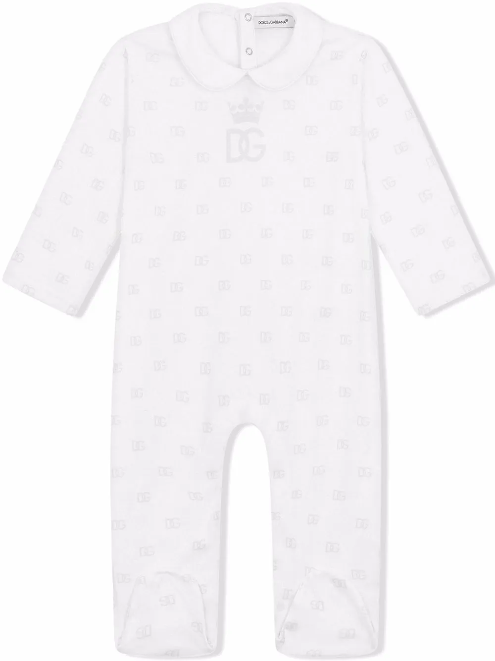 

Dolce & Gabbana Kids mameluco con logo estampado - Blanco