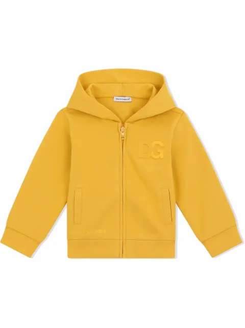 Dolce & Gabbana Kids logo-embossed zip-through hoodie