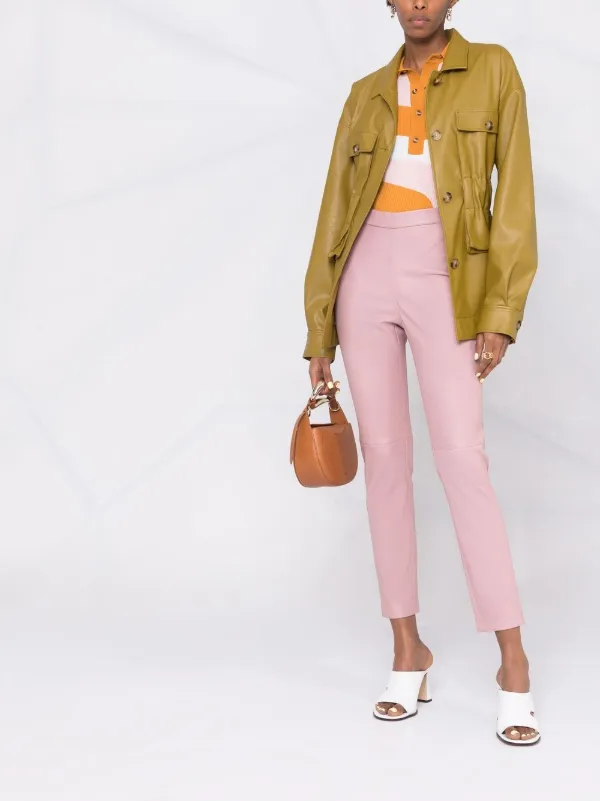 Alberta Ferretti pink pull-on leather 