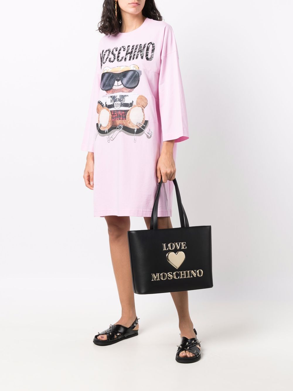 фото Love moschino стеганая сумка-тоут из искусственной кожи с логотипом