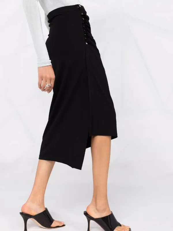 Rabanne Asymmetric Midi Skirt | Black | FARFETCH