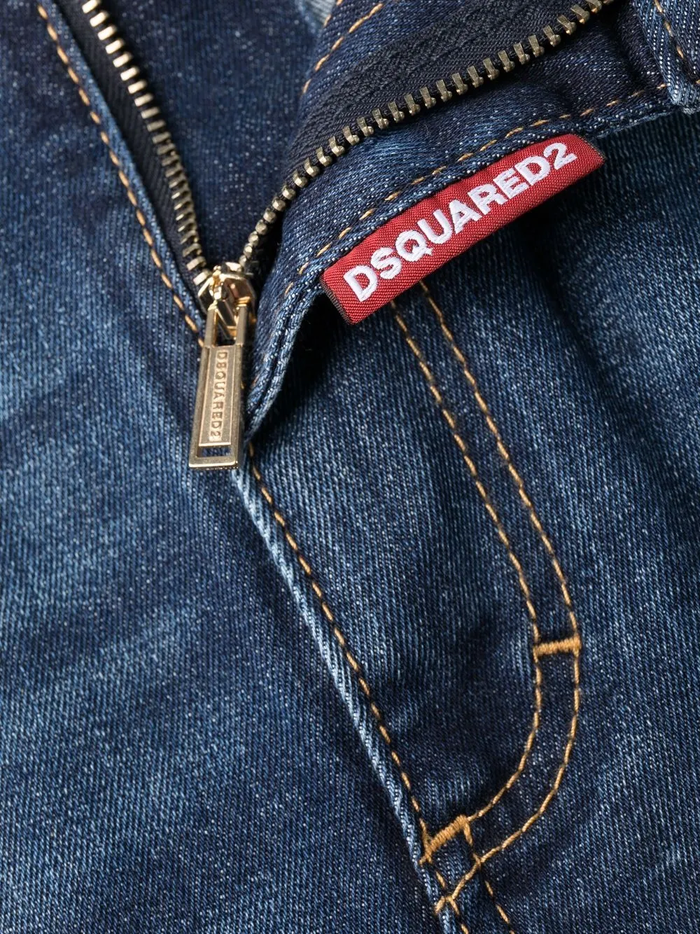 High-Waisted Chain-Trim Cropped Jeans