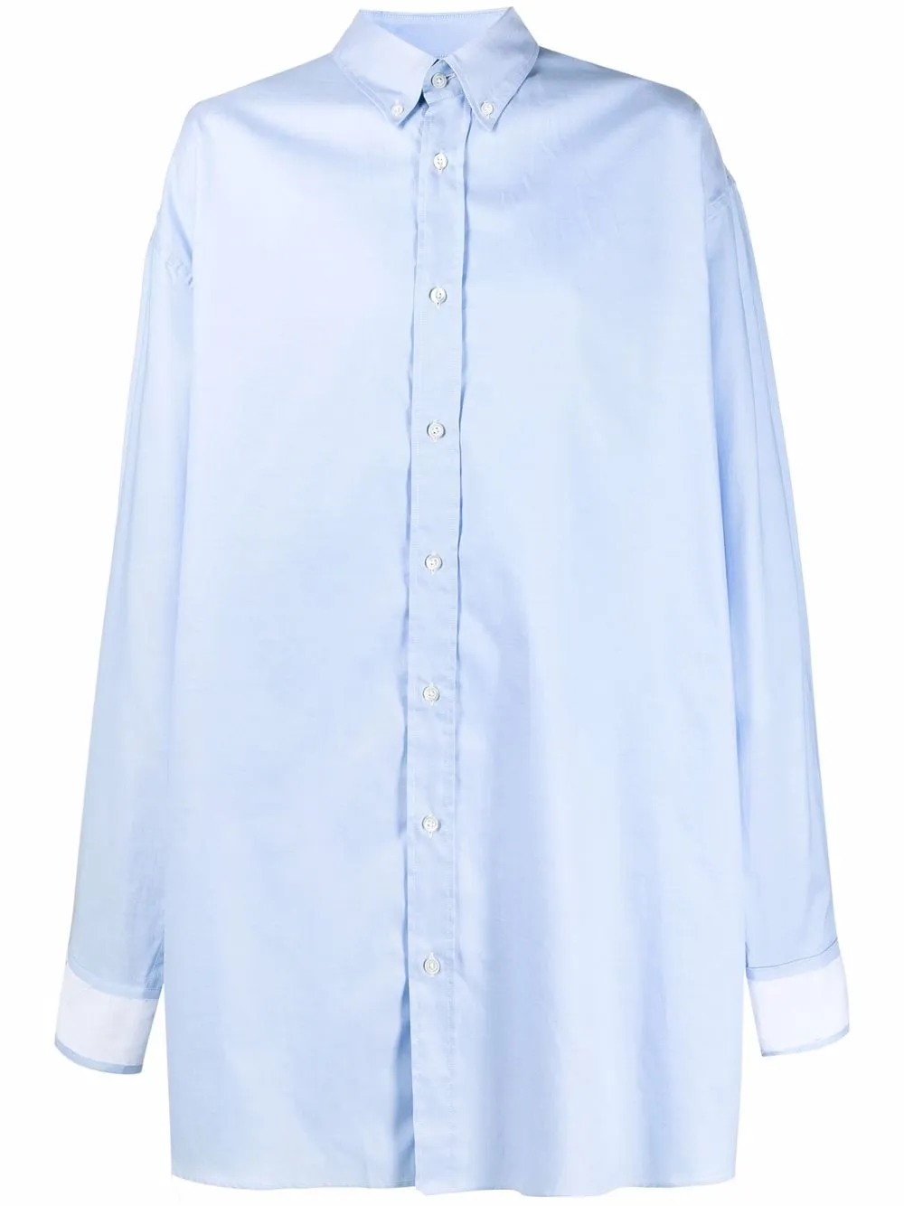 Shop Maison Margiela Oversized Cotton Shirt In Blau