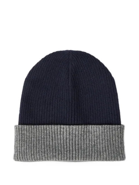 Brunello Cucinelli cashmere double knit ribbed beanie hat