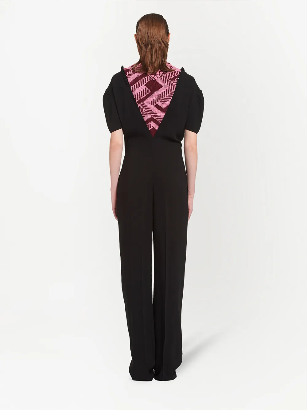 Shop Prada Sablé Jacquard Jumpsuit In Black