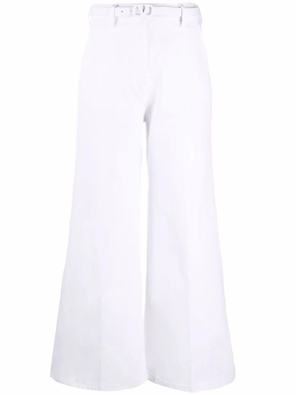 

Valentino VLogo belted wide-leg jeans - White