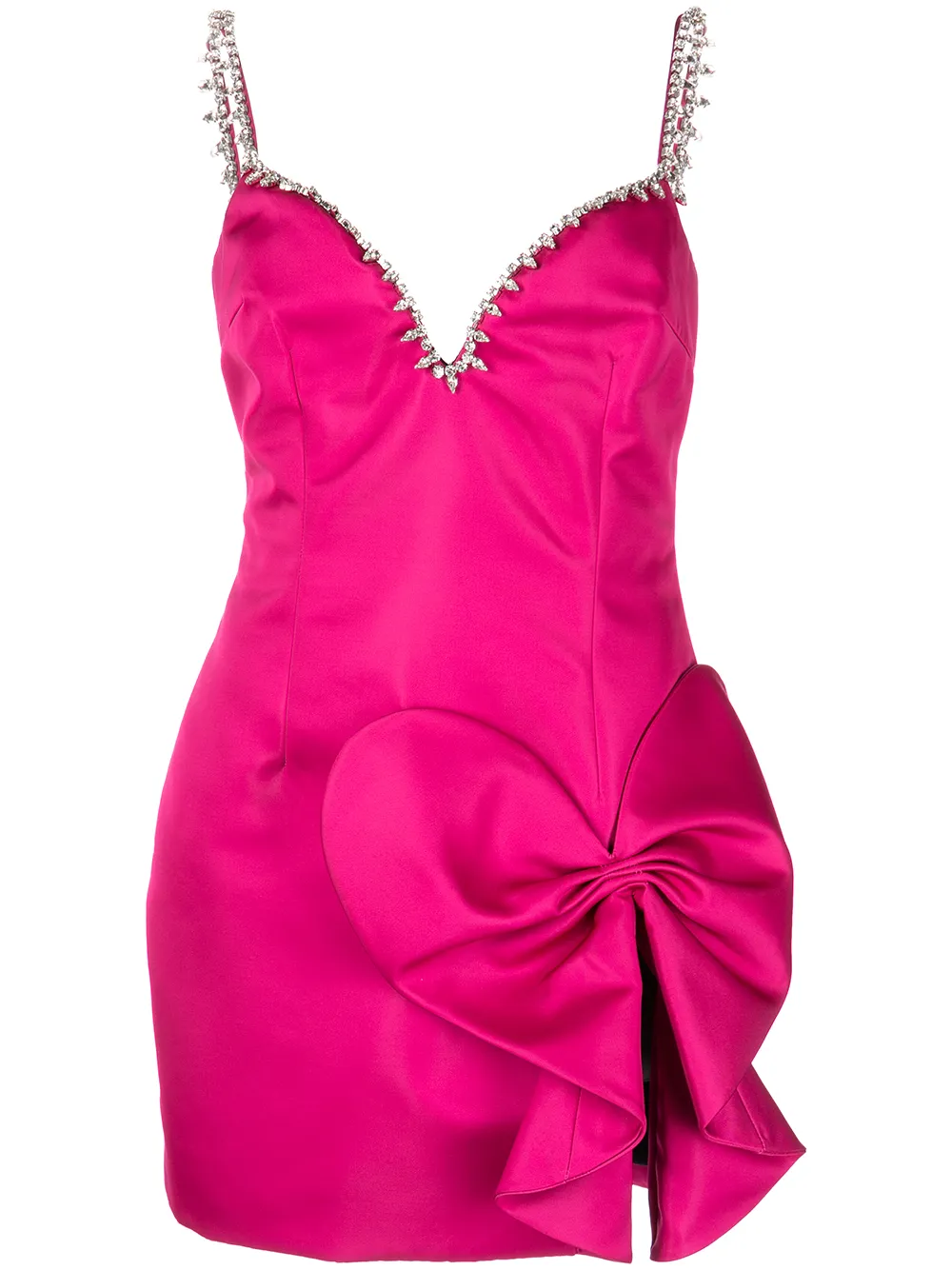 AREA платье мини с вырезом в форме сердца и бантом