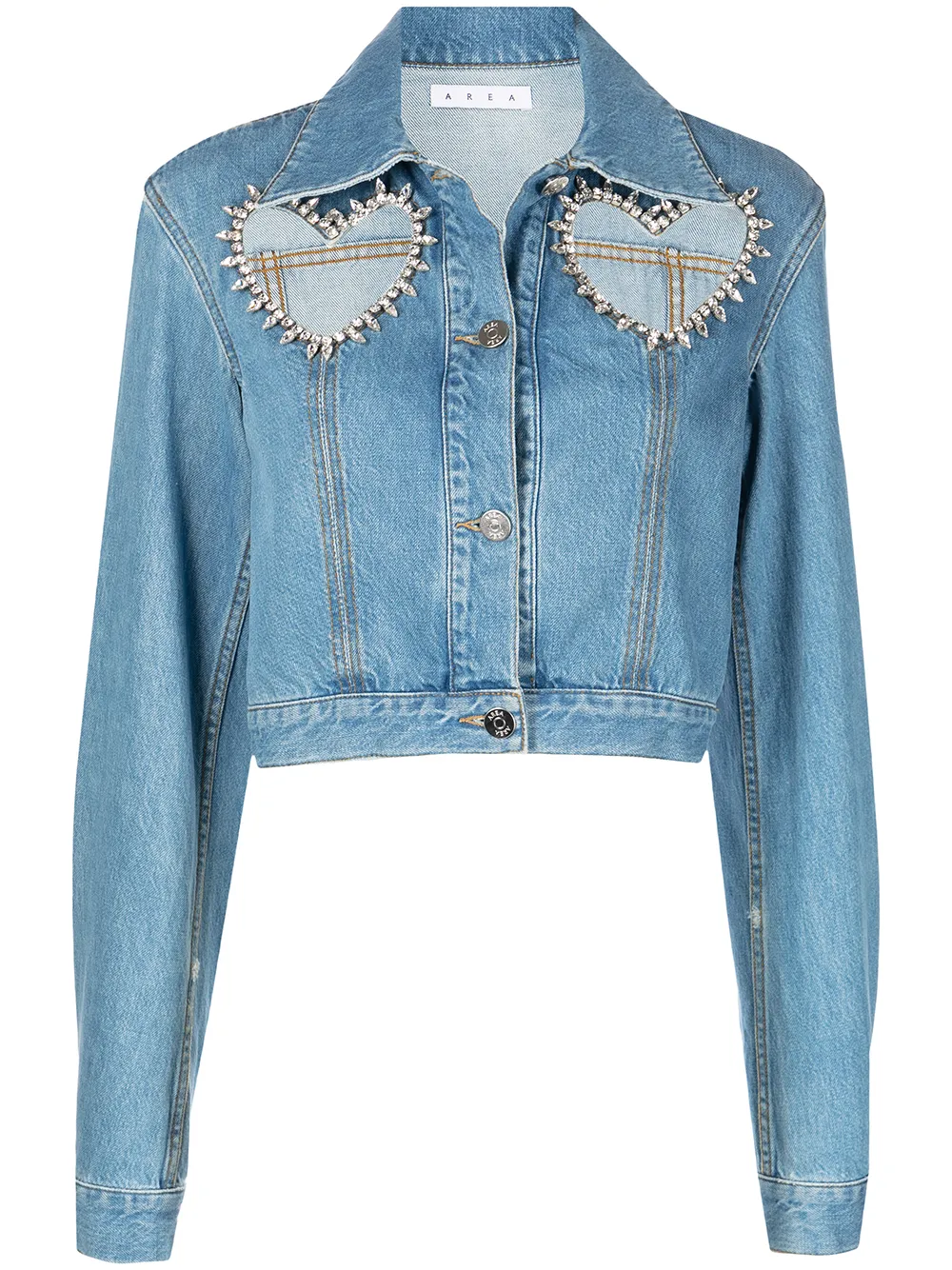 AREA джинсовая куртка с вырезами в форме сердца
