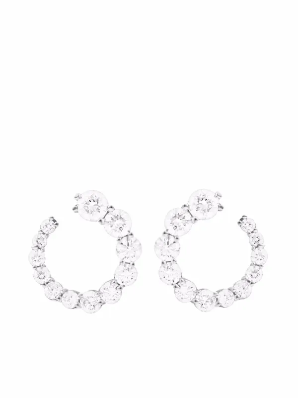 Melissa Kaye 18kt White Gold Aria Diamond Earrings in Silver