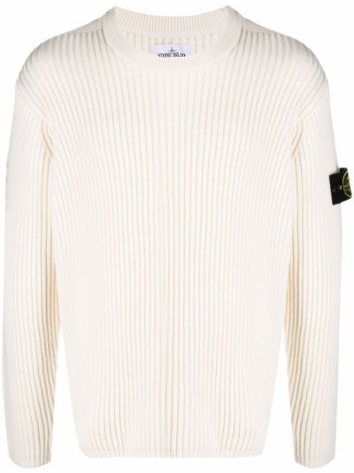 stone island ribbed knit jumper