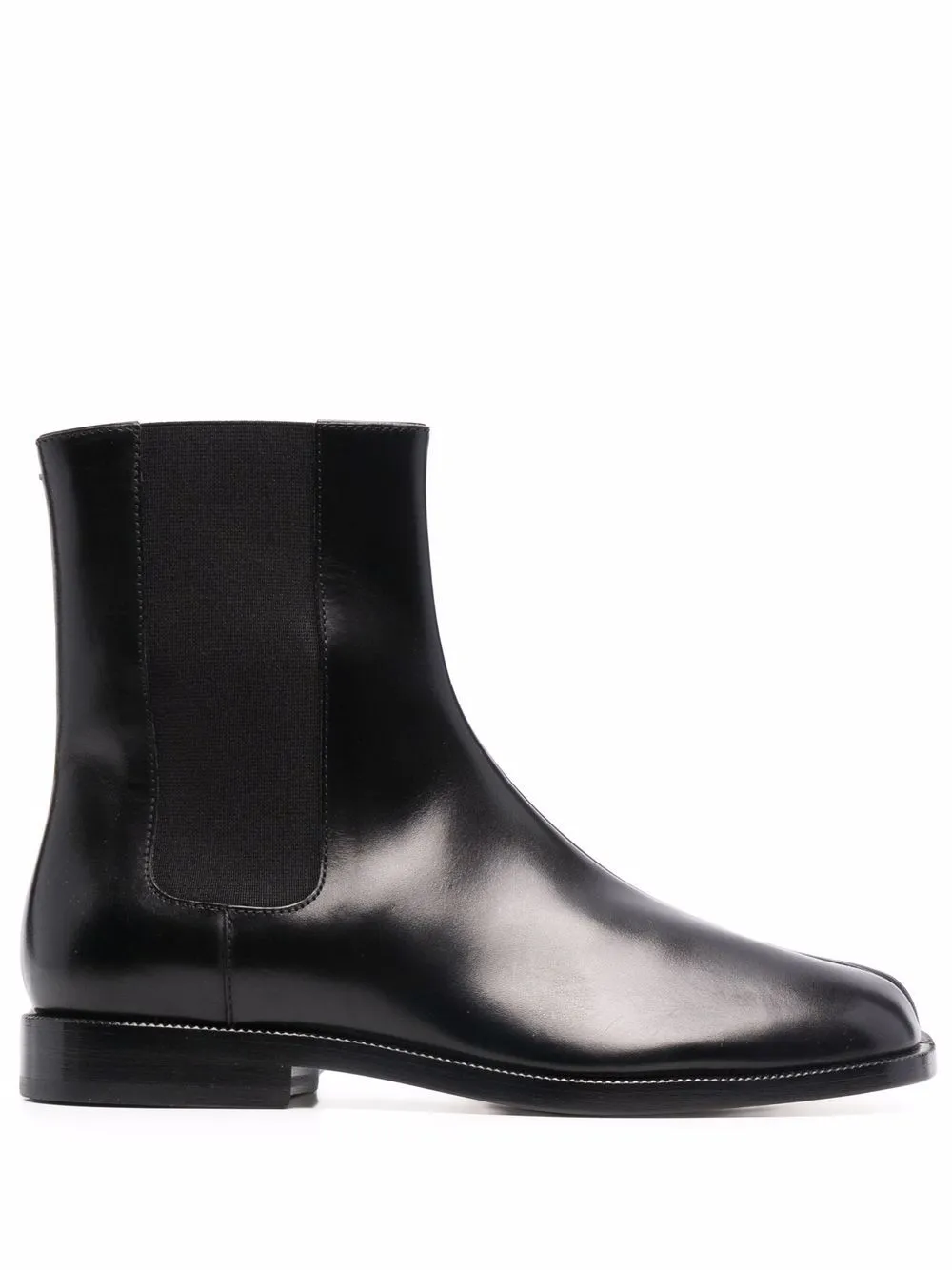 Shop Maison Margiela Tabi Leather Chelsea Boots In Black