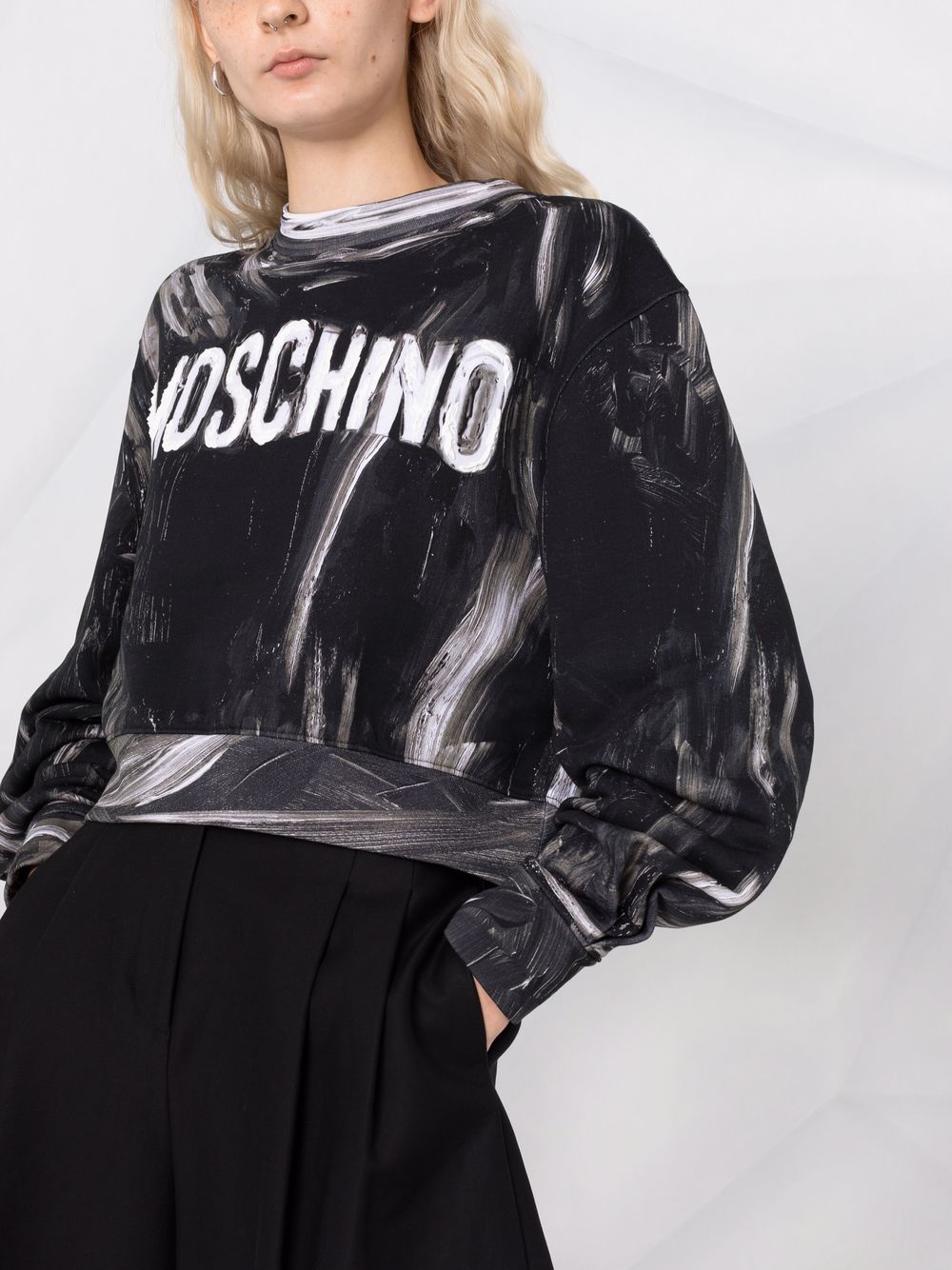 фото Moschino толстовка с принтом brushstroke и логотипом