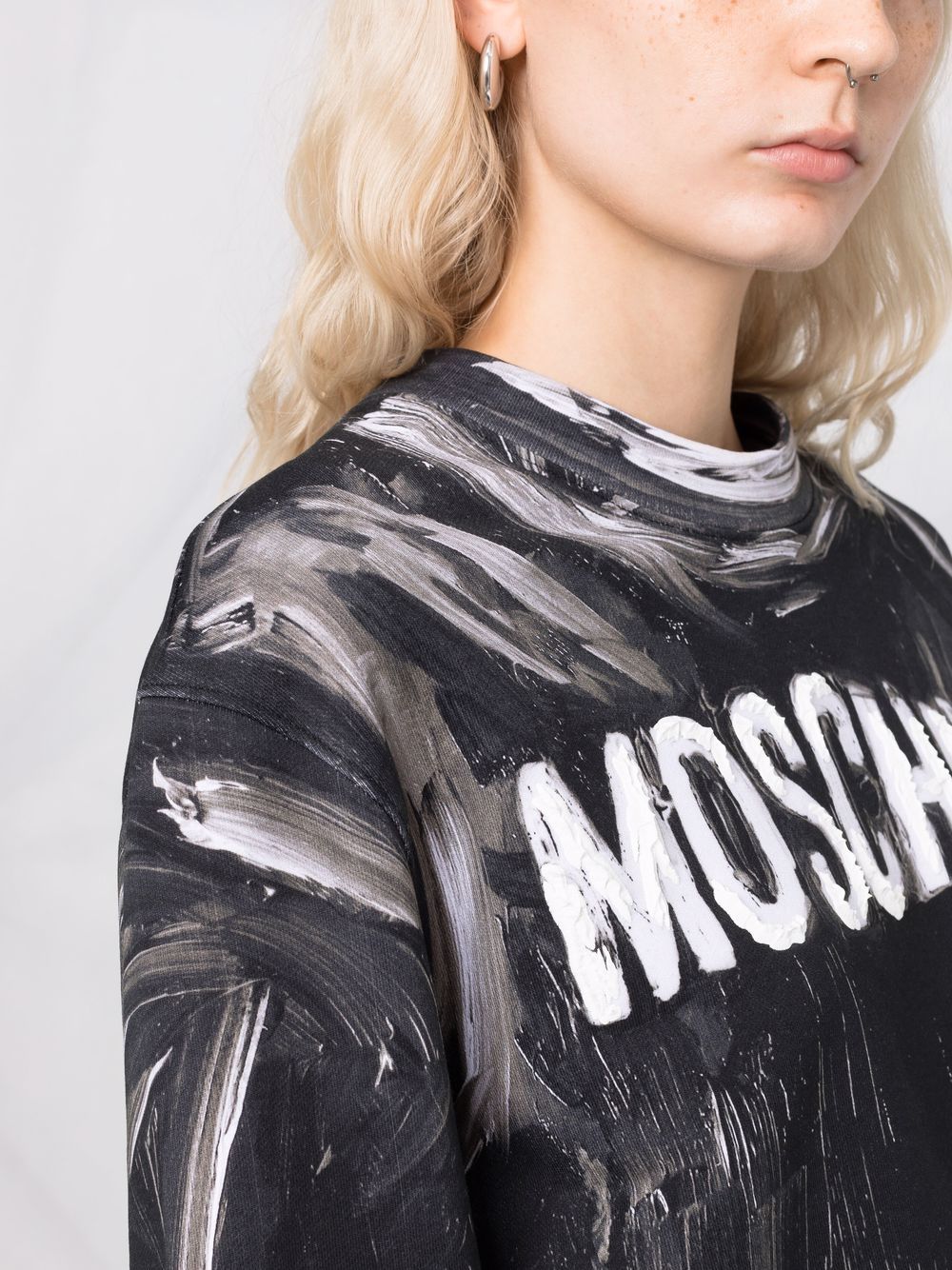 фото Moschino толстовка с принтом brushstroke и логотипом