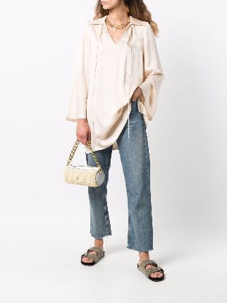 raffia cylinder shoulder bag展示图