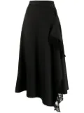Y's drape detail flared skirt - Black