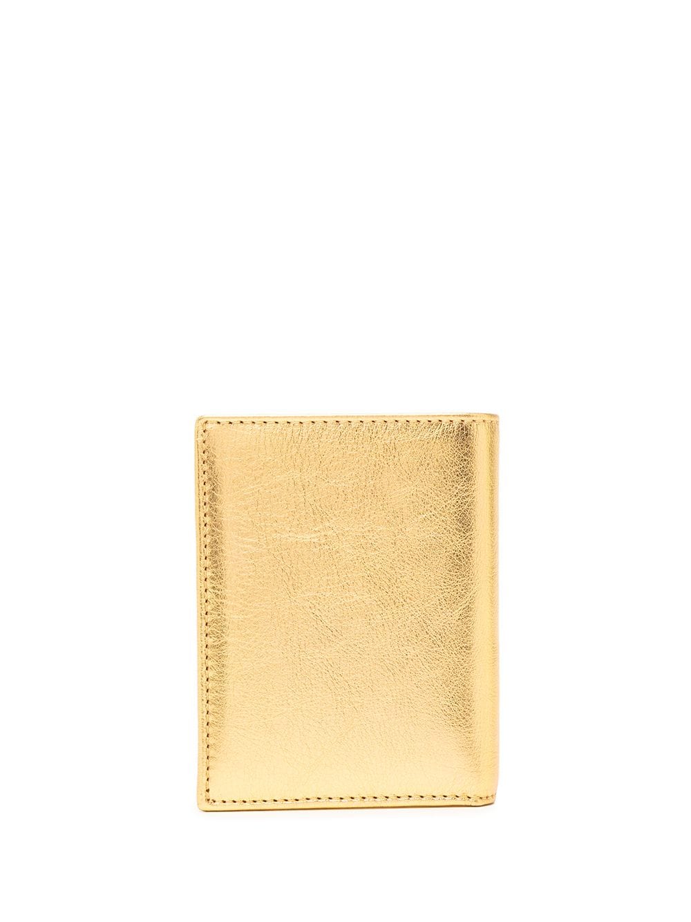 Shop Comme Des Garçons Metallic Bi-fold Cardholder In 金色