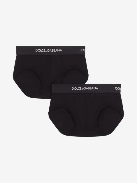 Dolce & Gabbana Kids pack of 2 logo-waistband boxer shorts