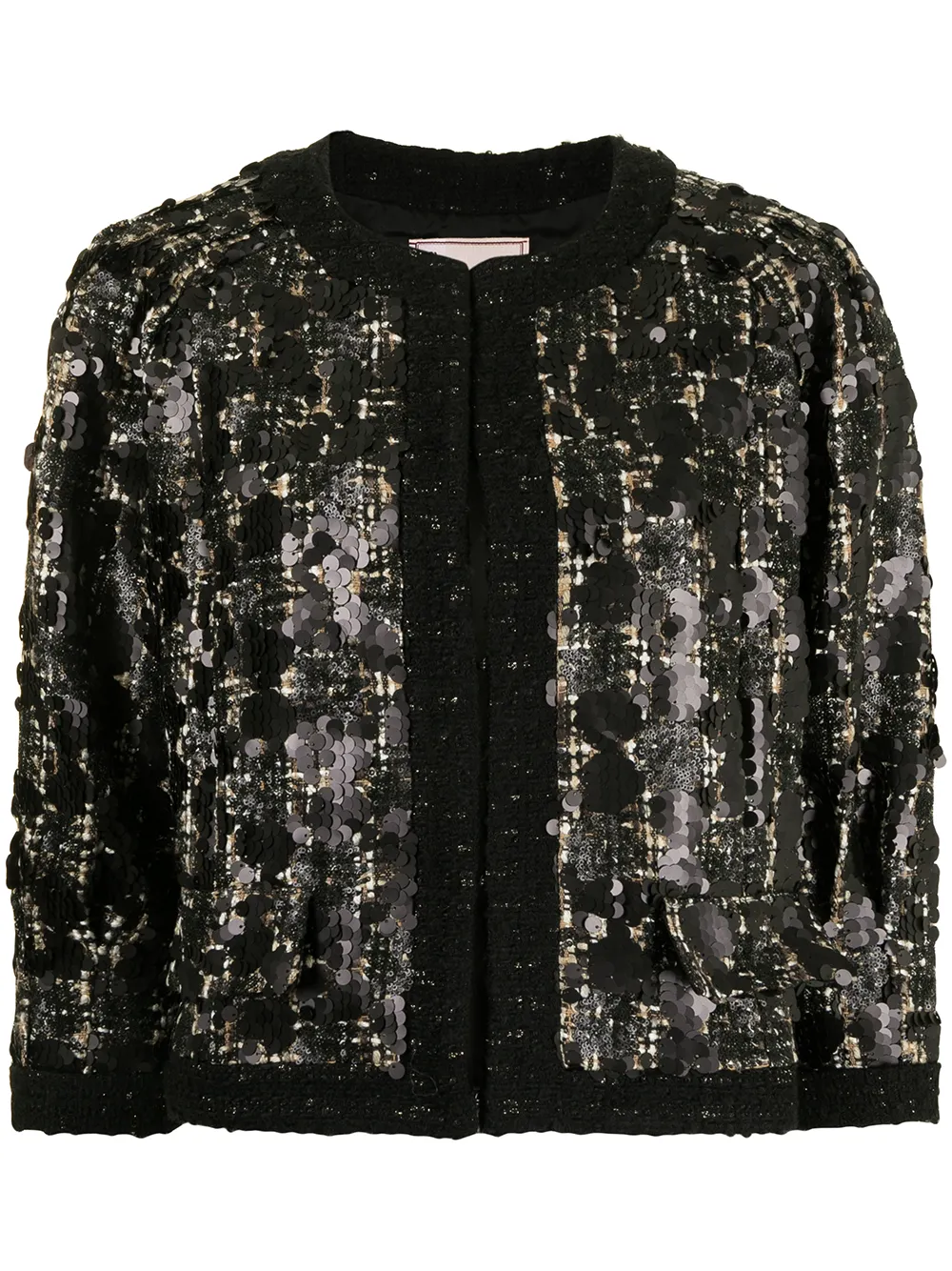 

Antonio Marras chamarra de tweed con mangas tres cuartos - Negro