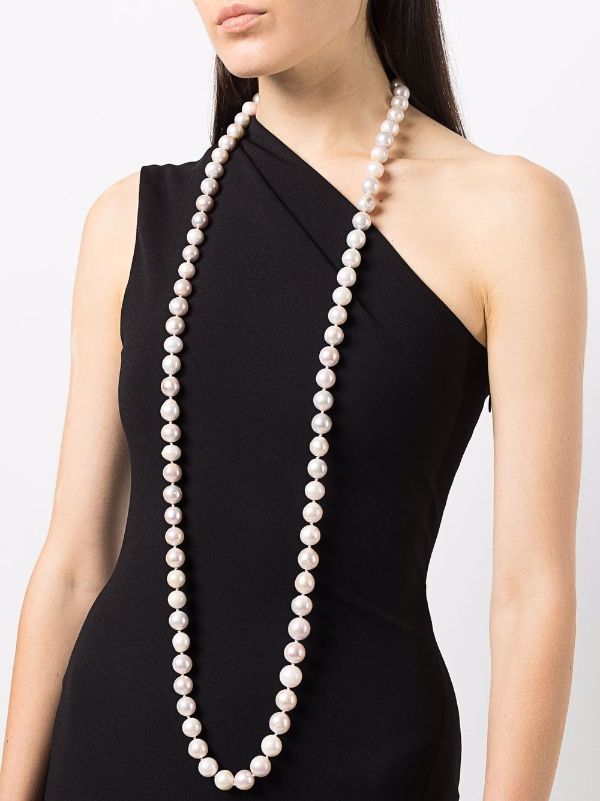 Monies Long Pearl Necklace - White