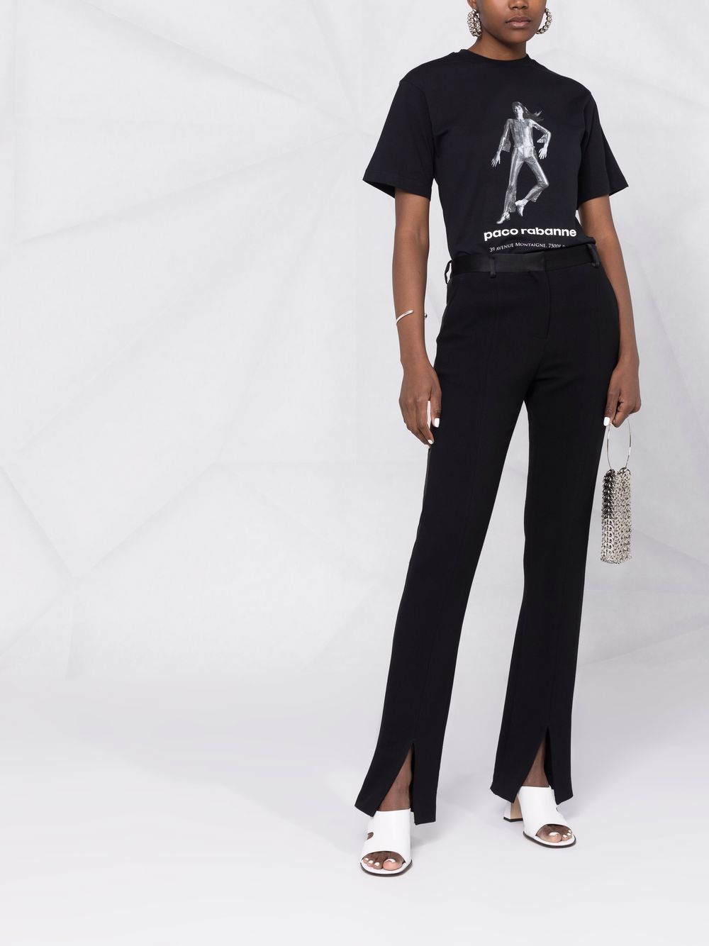 Rabanne T-shirt met print - Zwart