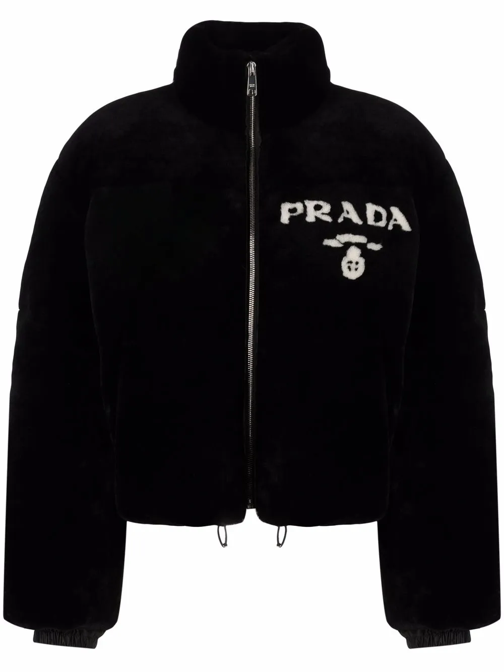 Prada logo-print zip-fastening jacket | Black | Image 1