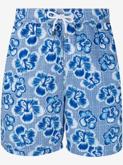 Hackett London floral-print drawstring-waist swim shorts 