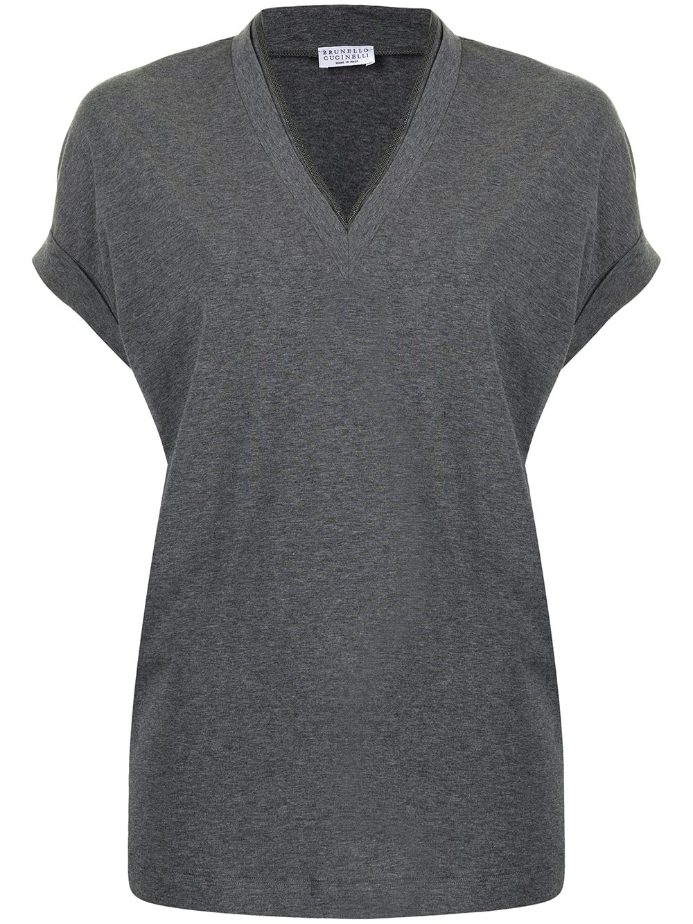 Brunello Cucinelli cap-sleeve knitted top - Grey