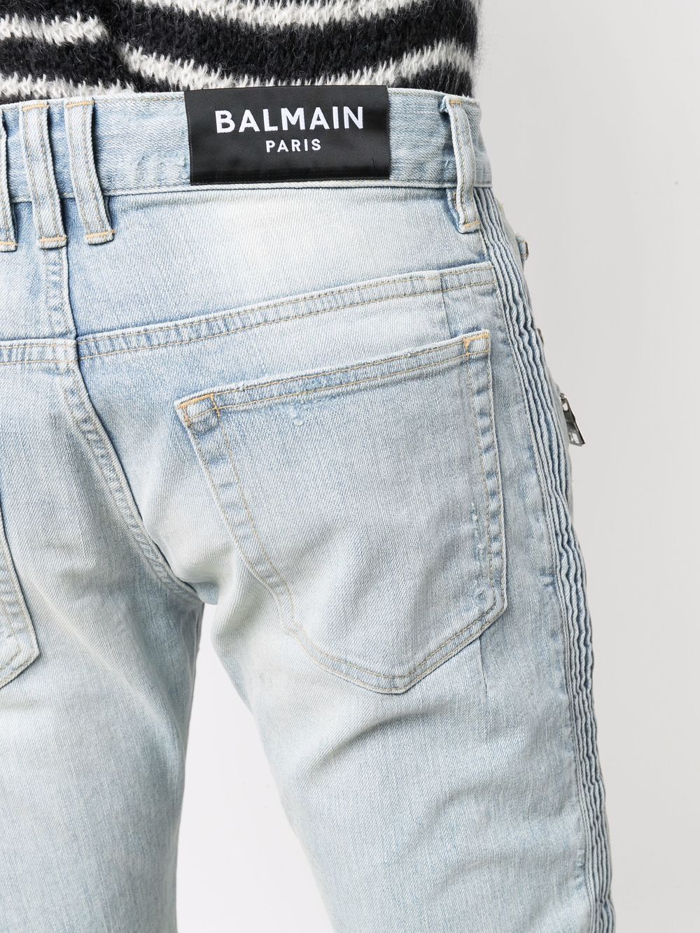 фото Balmain джинсы кроя слим со вставками