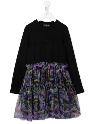 Versace Kids Floral tulle skirt Dress Farfetch