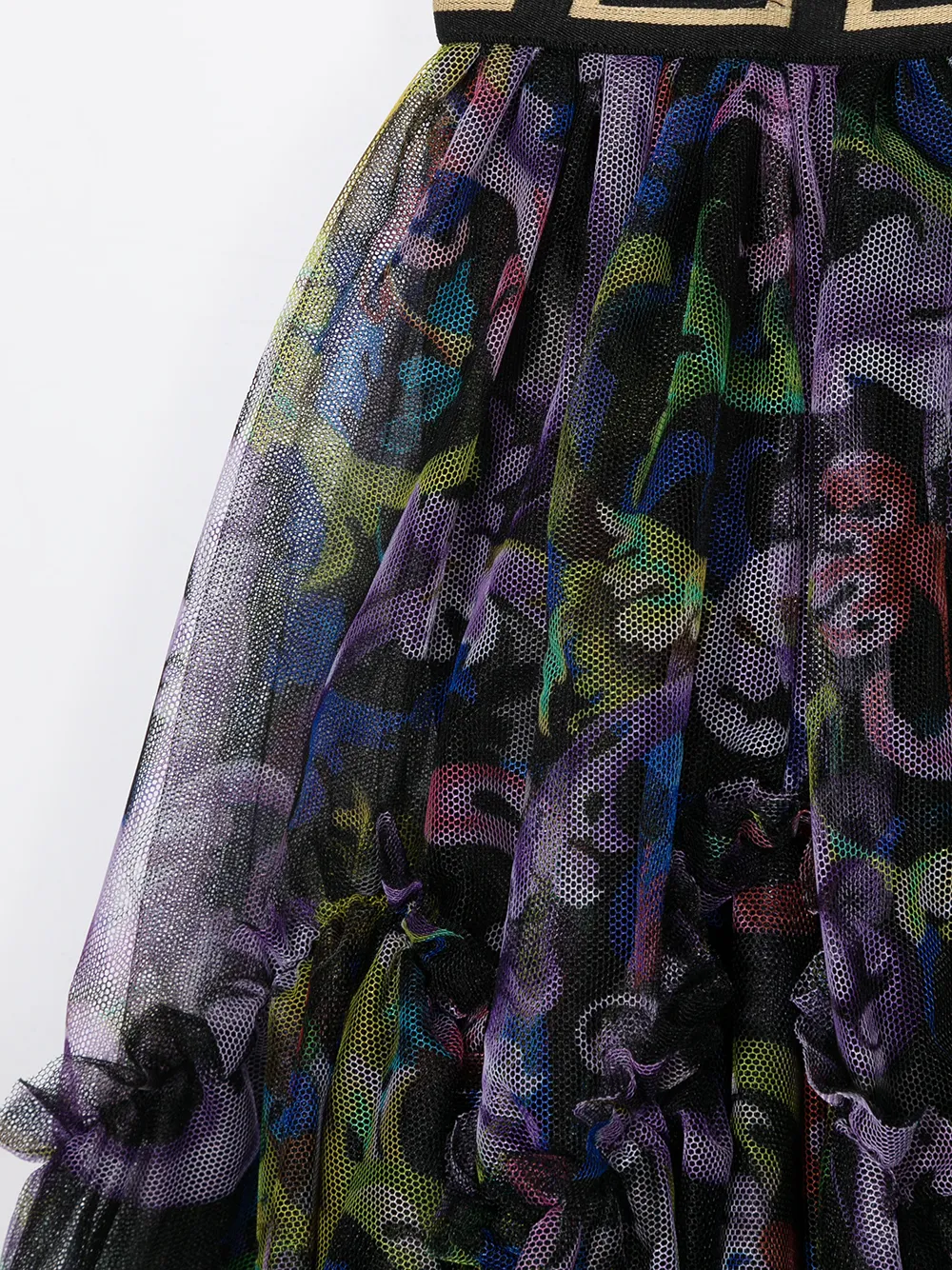 фото Versace kids юбка из тюля с узором greca