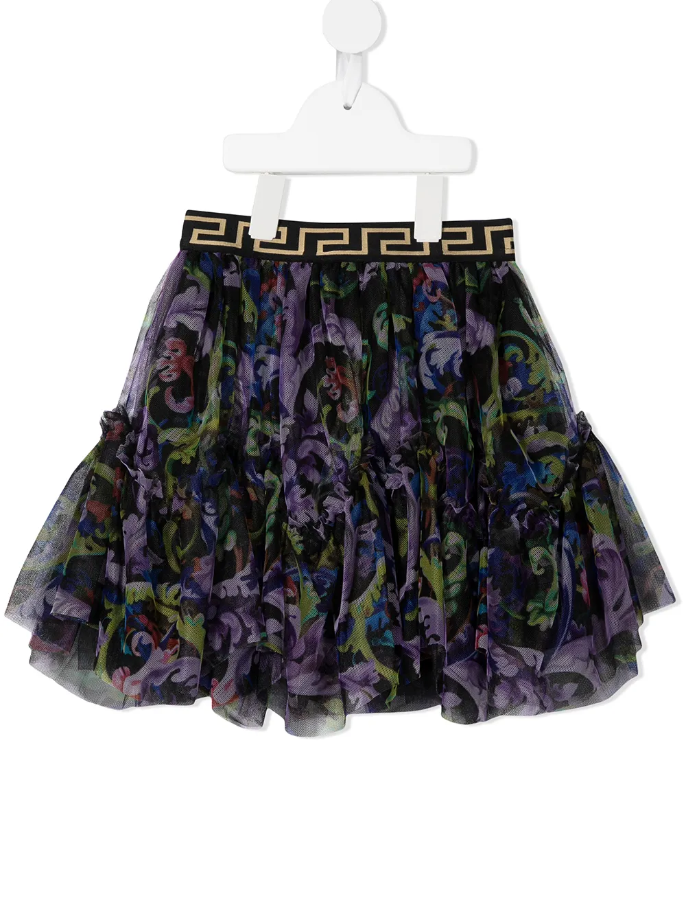 

Versace Kids falda de tul con pretina Greca - Multicolor