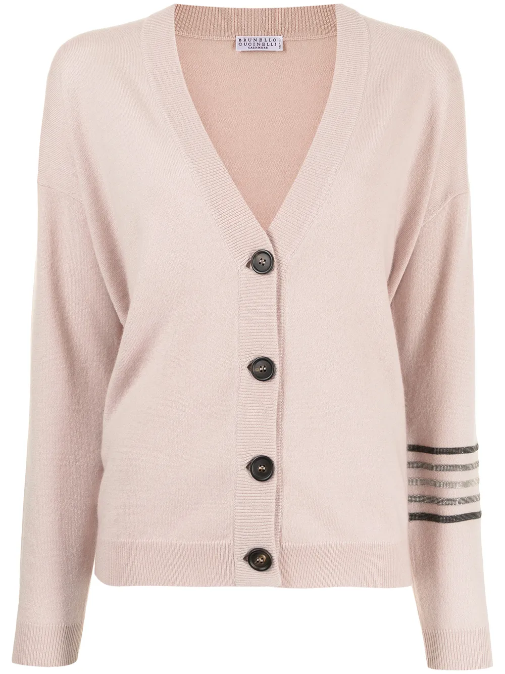 

Brunello Cucinelli Monili chain-embellished cashmere cardigan - Pink