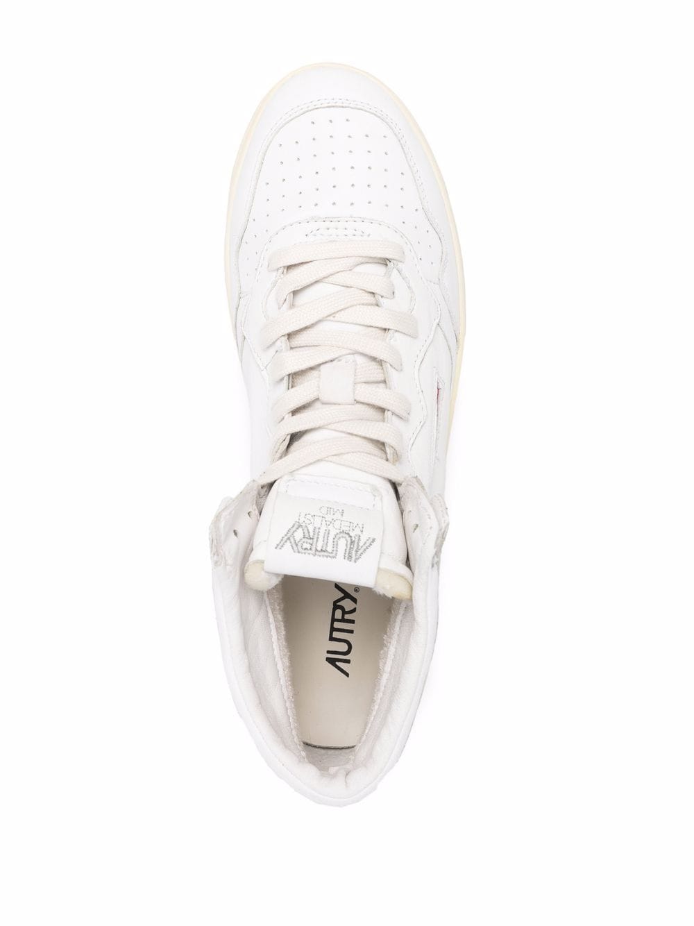 Shop Autry Medalist Leather Sneakers In Weiss