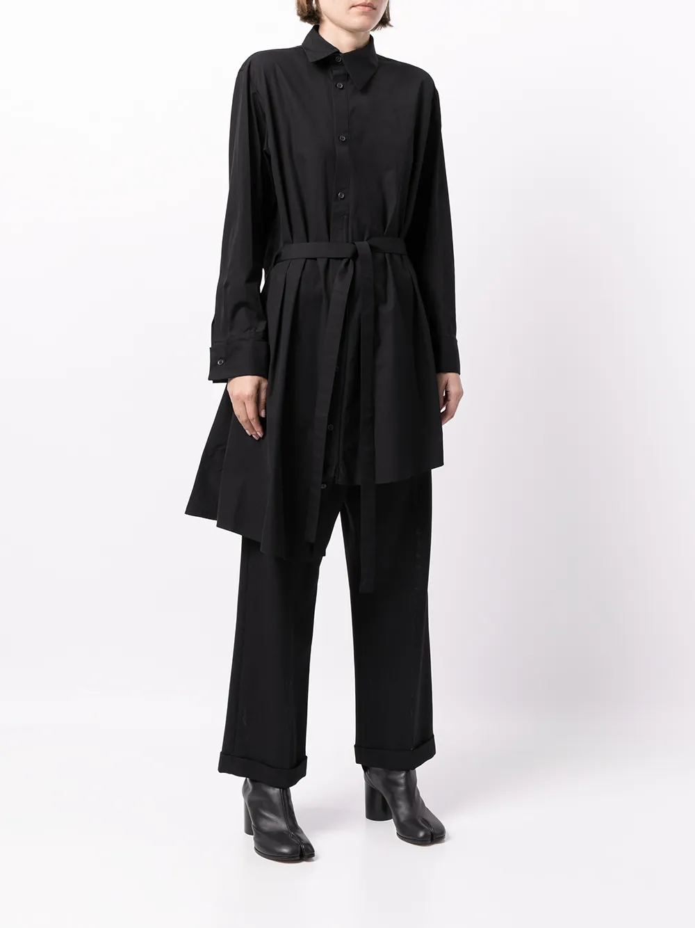 фото Yohji yamamoto рубашка асимметричного кроя с завязками