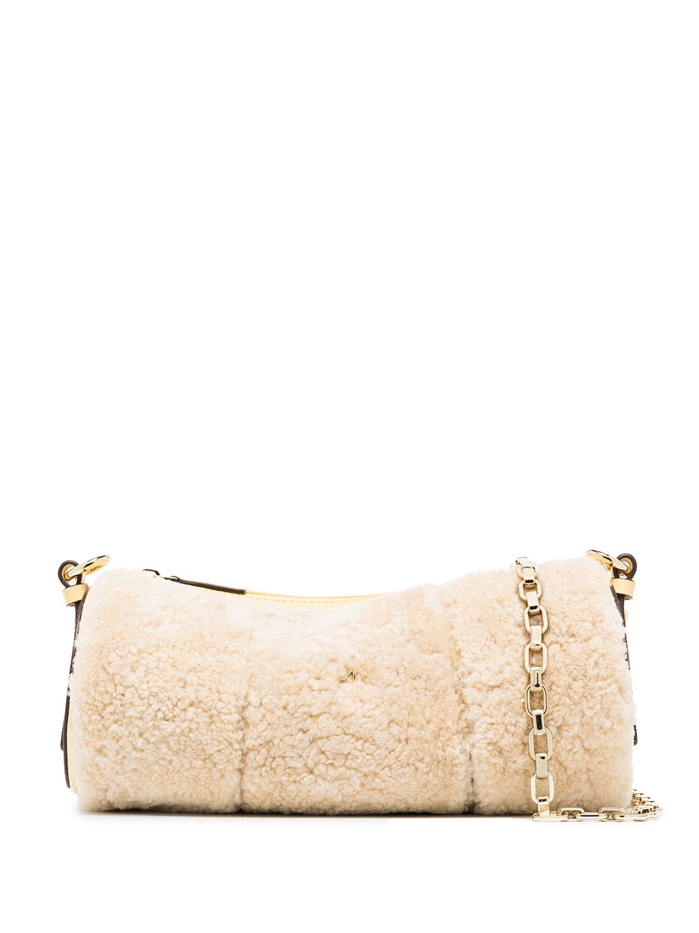 Balmain Pillow Shearling Bag In White