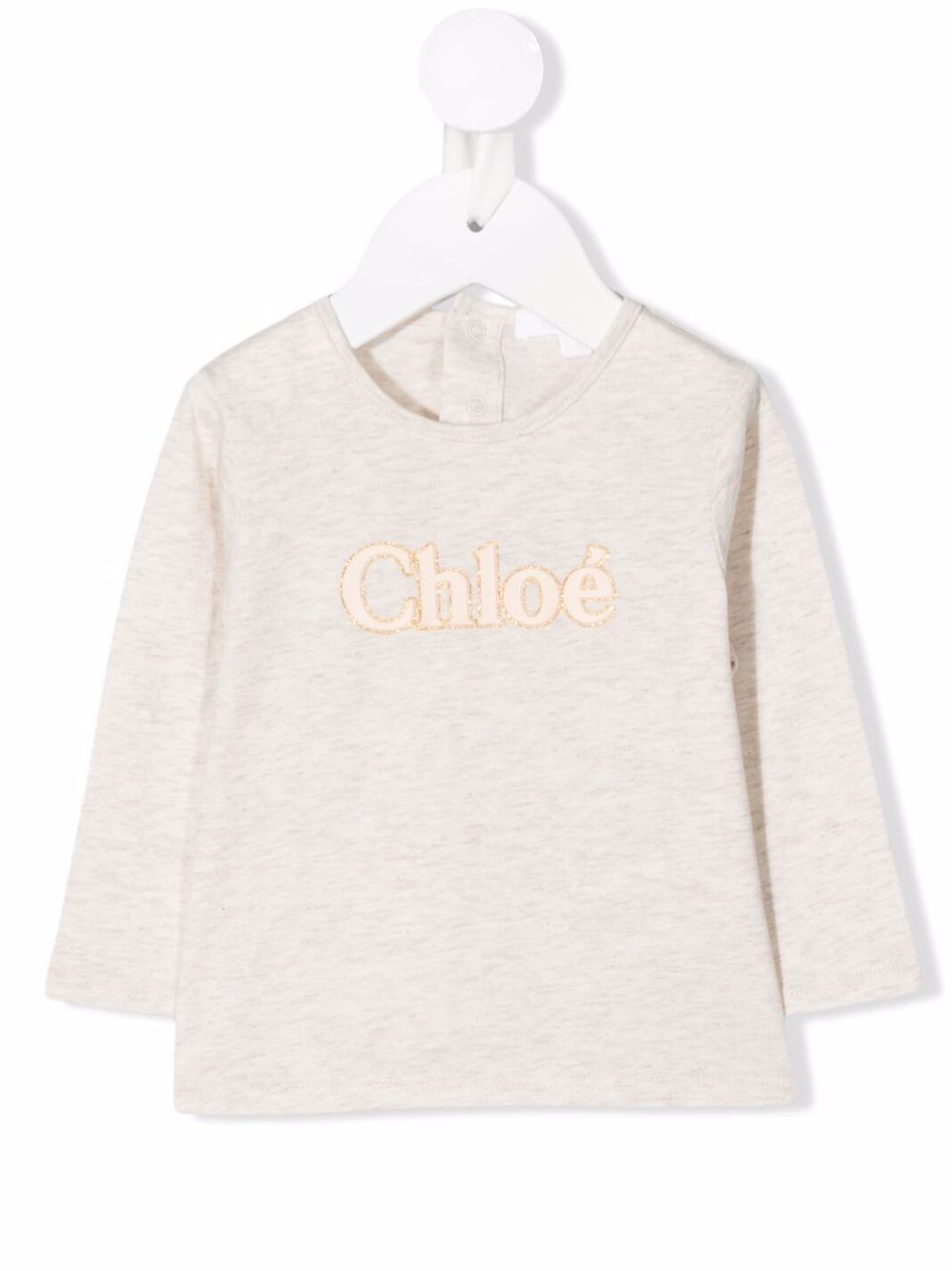 фото Chloé kids футболка с логотипом и блестками