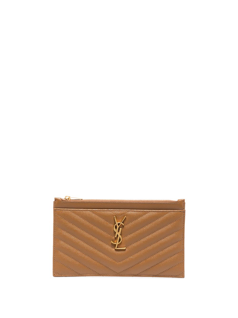 

Saint Laurent monogram quilted zipped pouch - Neutrals