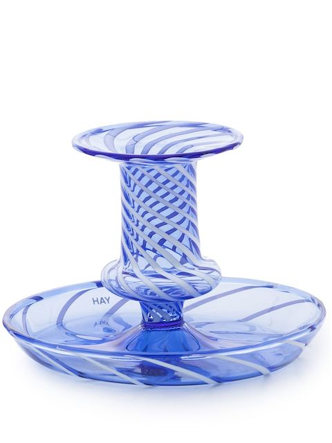HAY Flare Stripe glass candleholder