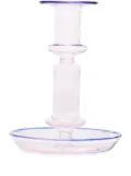 HAY Flare Medium glass candleholder - Pink