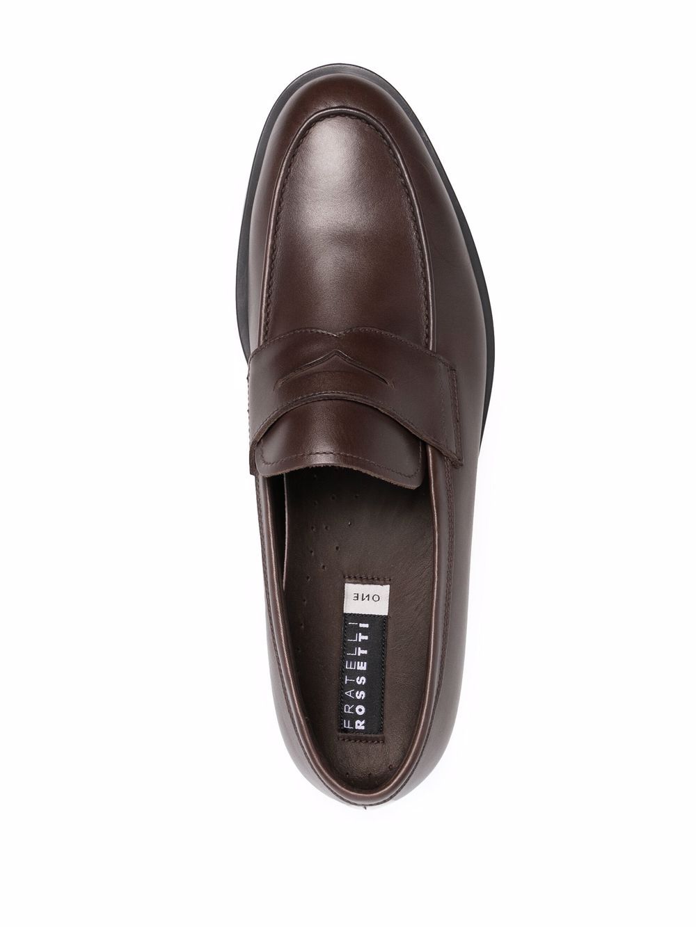 Shop Fratelli Rossetti Low-heel Leather Loafers In Braun