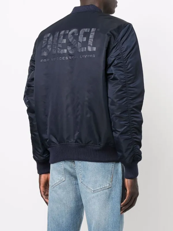 Diesel J-Ross-REV-A logo-print Bomber Jacket | Blue | FARFETCH